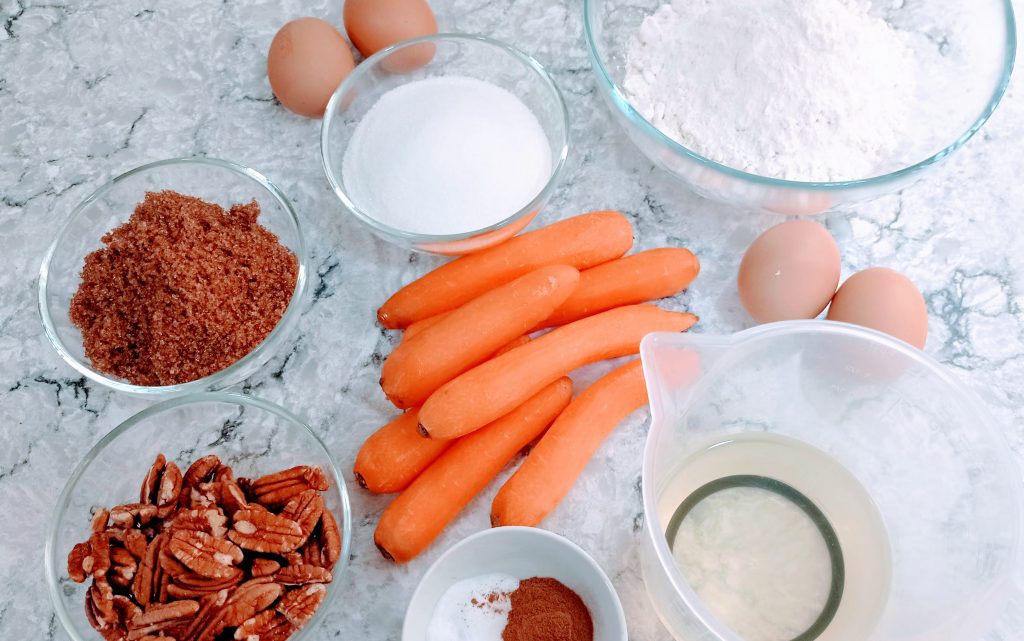 ingredientes para hacer la tarta de zanahoria