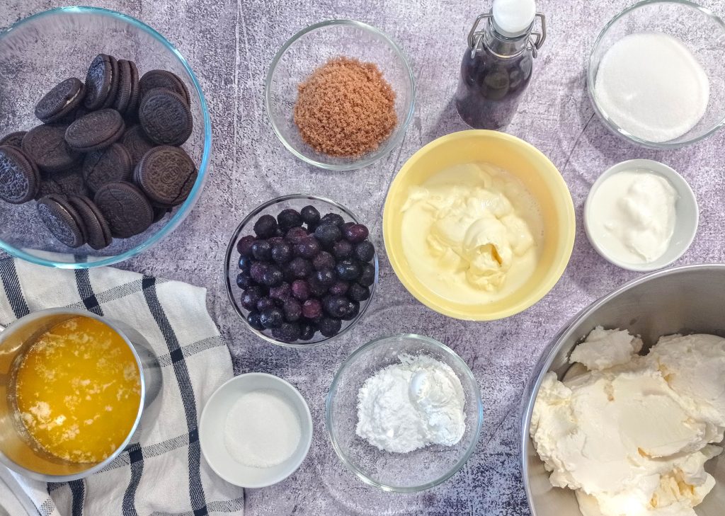 los ingredientes para hacer un cheesecake sin horno