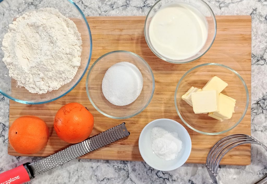 ingredientes para hacer scones de naranja