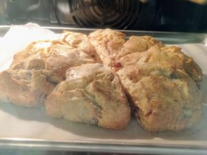 los scones de bacon en el horno