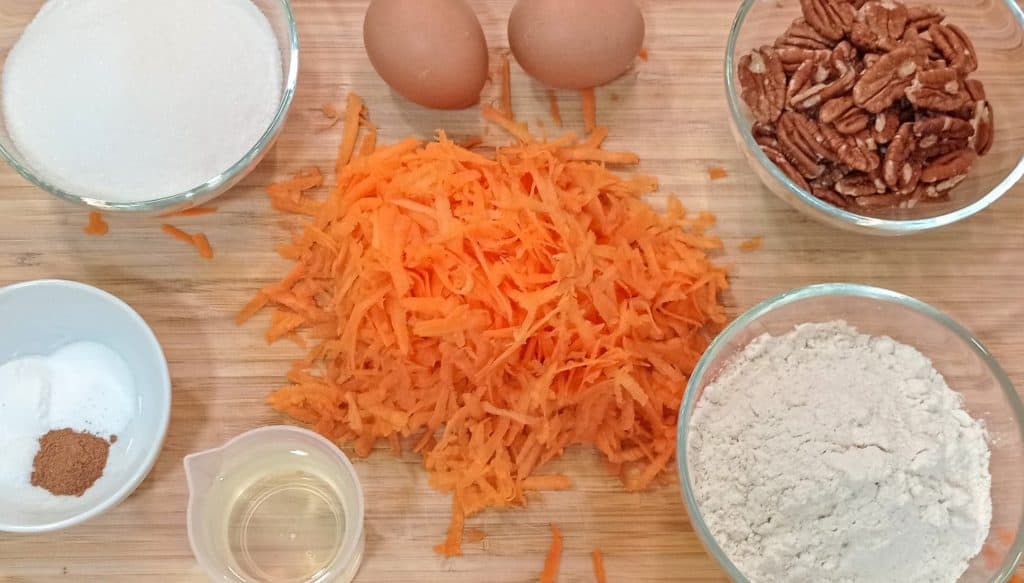 ingredientes para hacer el budín bizcocho de zanahoria