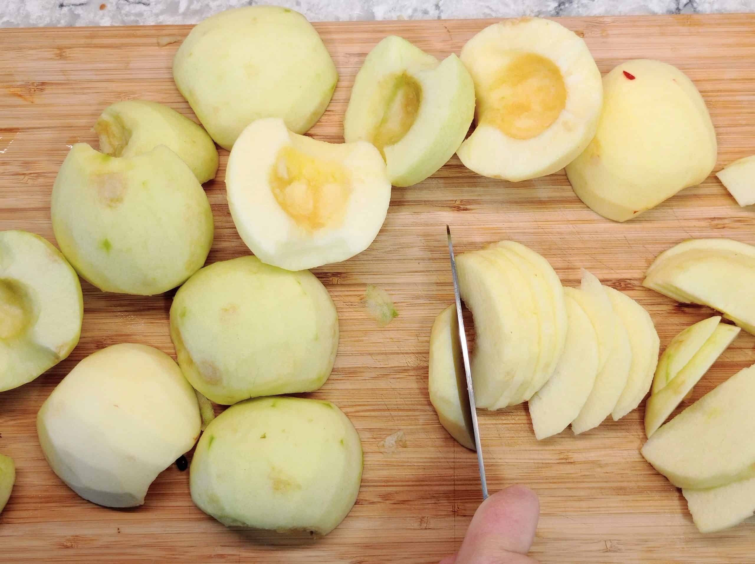 cortar las manzanas