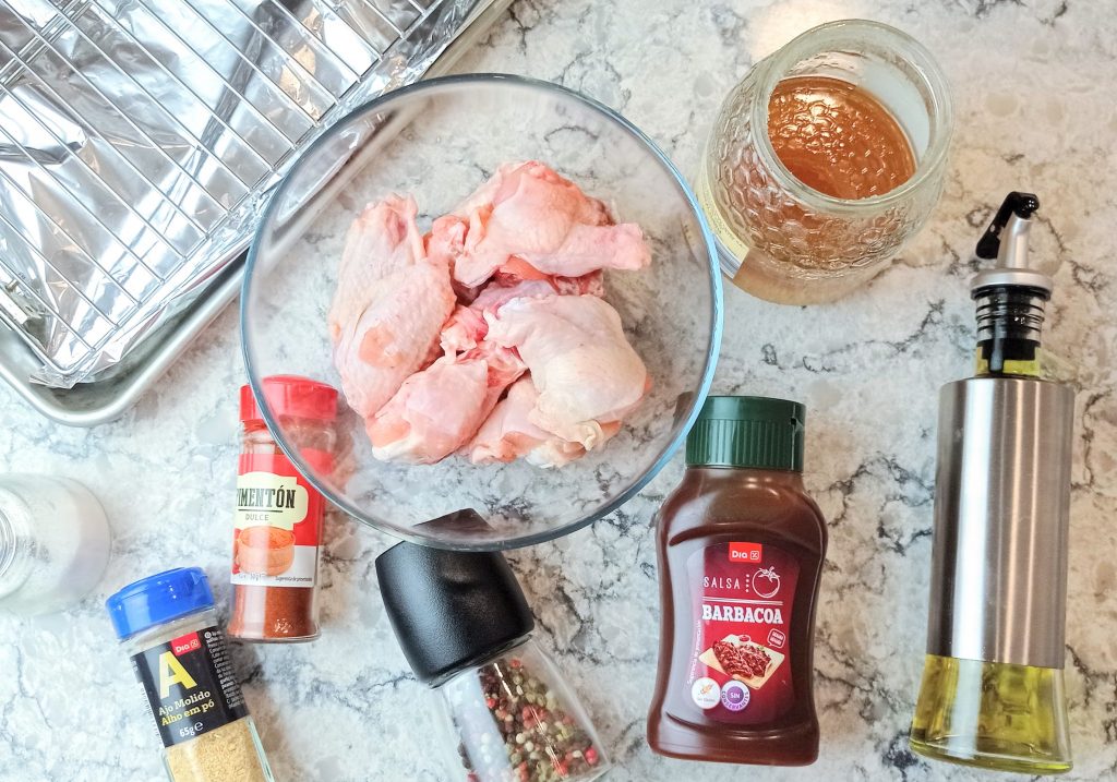ingredientes para hacer alitas con salsa barbacoa