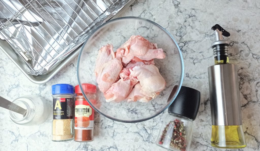 ingredientes para hacer alitas de pollo al horno