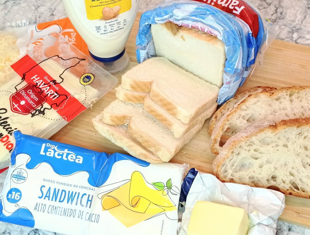 ingredientes para hacer el mejor sándwich de queso a la parilla